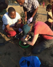 Citizen-scientists test concentrations of lead in soil in Kabwe, Zambia.